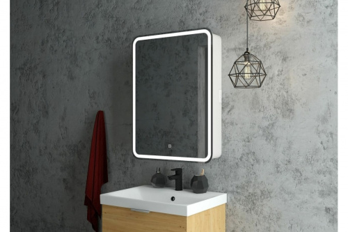 картинка Зеркало-шкаф с подсветкой Art&Max PLATINO AM-Pla-550-800-1D-L-DS-F от магазина Сантехстрой