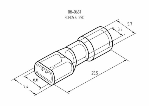 картинка Клемма плоская полностью изолированная РППи-м 6.0-(6.3)/РпИмп 5,5-6-0,5 гнездо 6.6 мм 4-6 мм² REXANT от магазина Сантехстрой