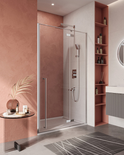 картинка Душевая дверь Cezares Liner 120 R LINER-B-12-120-C-Cr-R профиль Хром стекло прозрачное от магазина Сантехстрой