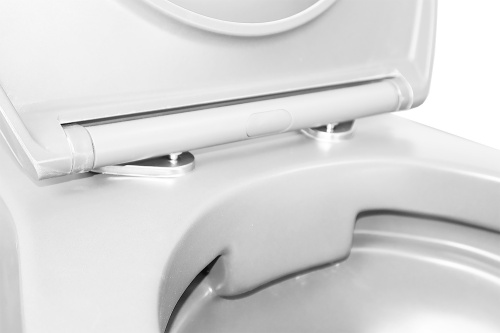 картинка Унитаз подвесной Azario Keras 370х520х360 безободковый, с быстросъемным сиденьем микролифт, белый глянцевый (AZ-99046W) от магазина Сантехстрой