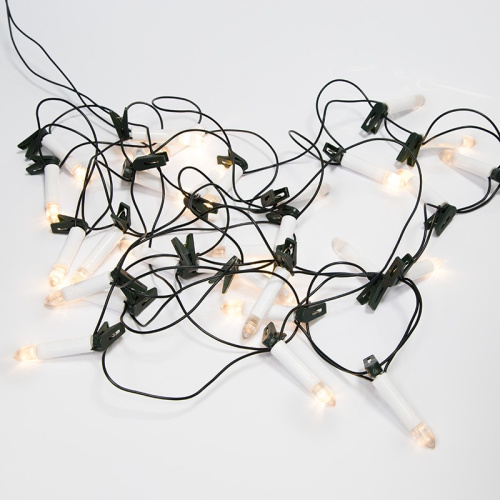 картинка Гирлянда Свечи 10м,  темно-зеленый ПВХ,  50 LED ТЕПЛЫЙ БЕЛЫЙ от магазина Сантехстрой