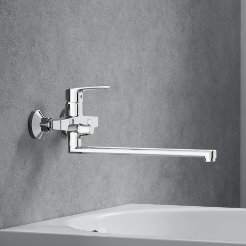 фото 489000000 eclipse 2.0 смеситель для ванной и душа с универсальным изливом, хром