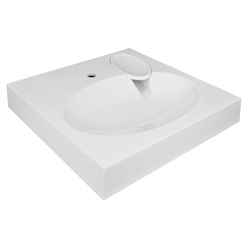 картинка Раковина Azario Elegance NEW 600х600х100 литьевой мрамор, сифон в комплекте, белая (CS00086606) от магазина Сантехстрой