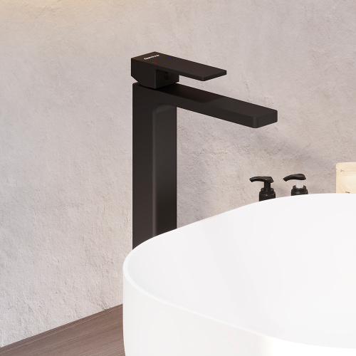 картинка 530250300 Gala высокий смеситель для умывальника, чёрный от магазина Сантехстрой