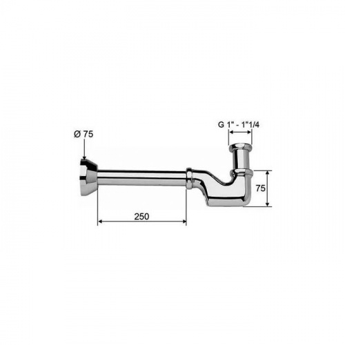 картинка Daniel Complementi Сифон для раковины/биде, под донный клапан 1 1/4", золото от магазина Сантехстрой