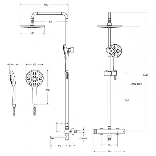 картинка Душевая система Cezares Relax RELAX-CVD-01 Хром от магазина Сантехстрой