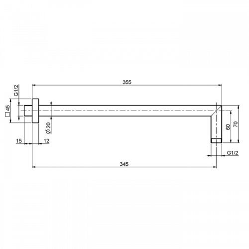картинка FIMA|Carlo Frattini Wellness Держатель верхнего душа 350 мм., настенный монтаж, цвет хром от магазина Сантехстрой