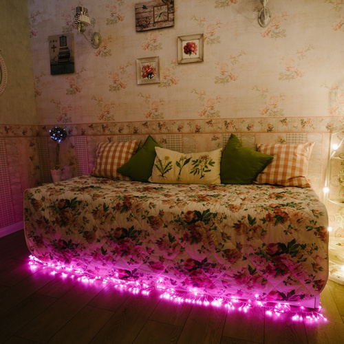 картинка Гирлянда Мишура LED 3 м прозрачный ПВХ,  288 диодов,  цвет розовый от магазина Сантехстрой