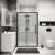 картинка Дверь в нишу 100.K33.02.120.21.02 Cosmo (120*195) черный матовый, стекло шиншилла, 1 место от магазина Сантехстрой