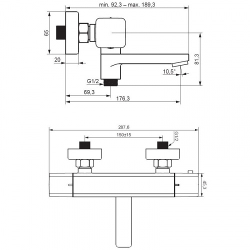 фото 533000300 gala термостатный смеситель для ванны - душа, чёрный