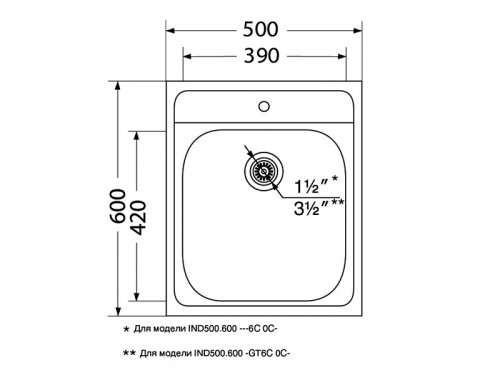 картинка Кухонная мойка UKINOX Иннова IND500.600 ---6C 0C-, 60*50 от магазина Сантехстрой