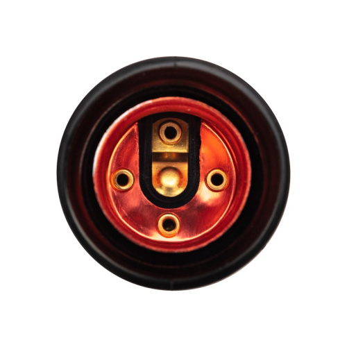 картинка Патрон-розетка карболитовый Е27 черный с этикеткой REXANT от магазина Сантехстрой