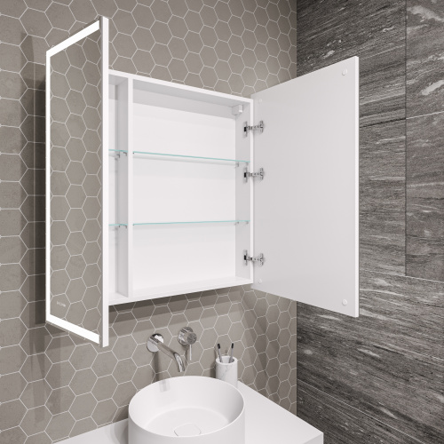 картинка Шкаф-зеркало "МЕРКАДО-80 см" Пр. с LED подсветкой от магазина Сантехстрой