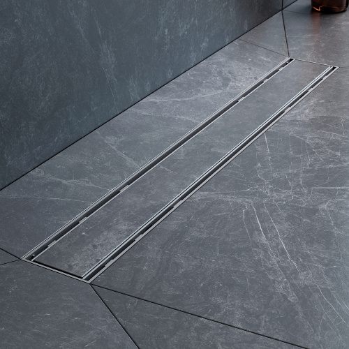 картинка W02SC-U11-060-04SB PrimeFlow Трап для душа линейный универс затвор Tile 60см цвет сталь мат от магазина Сантехстрой