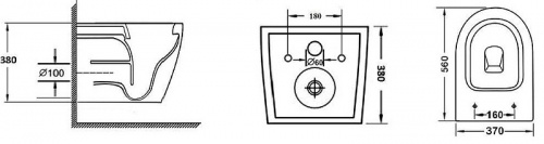картинка Унитаз Grossman GR-4411blackS подвесной Черный глянец с сиденьем Микролифт от магазина Сантехстрой
