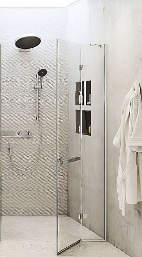 картинка Ручка для душевой двери Hansgrohe AddStoris Шлифованный черный хром (41759340) от магазина Сантехстрой