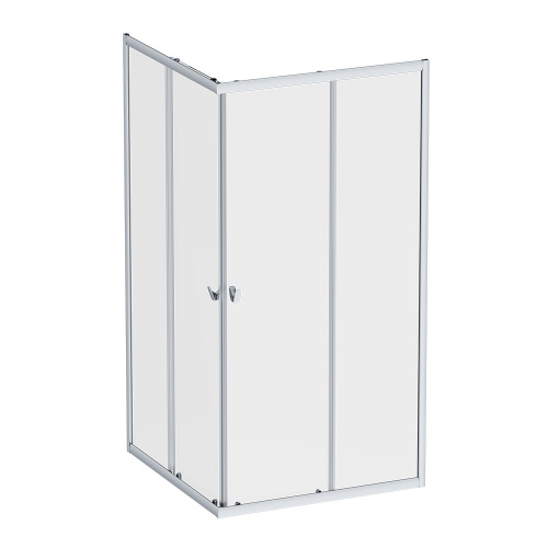 картинка W87G-403-100100-MT Sunny душ огражд квадратн, раздвижн двери 100x100 серебро,стекло прозрачн от магазина Сантехстрой