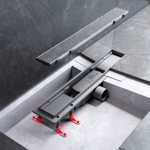 картинка W02SC-U11-050-04SB PrimeFlow Трап для душа линейный универс затвор Tile 50см цвет сталь мат от магазина Сантехстрой