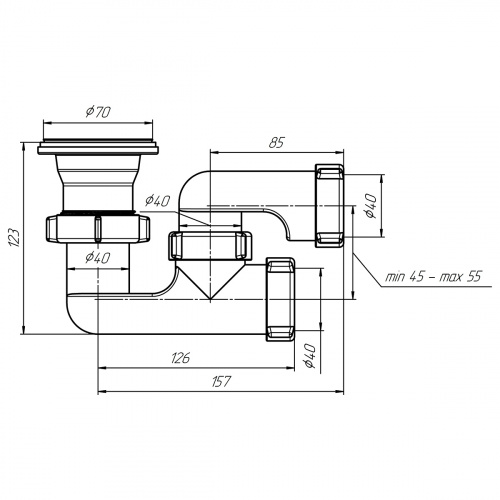 картинка Сифон для душевого поддона Ани Пласт регулируемый 1 1/2"*40 (E210) от магазина Сантехстрой