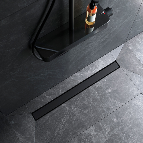 картинка W01SC-U11-080-04BM MasterFlow Трап для душа линейный универс затвор Tile 80см цвет черн мат от магазина Сантехстрой