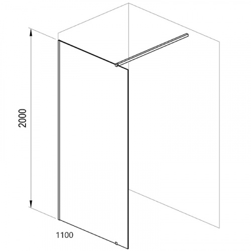 картинка Душевая перегородка Ravak Walk-In Wall 110 GW9WD0300Z1 профиль Черный стекло Transparent от магазина Сантехстрой