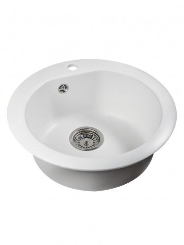 картинка Кухонная мойка круглая 505х190мм Reflexion Core RX1350WH, белый от магазина Сантехстрой