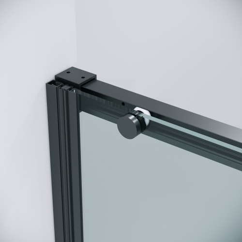 картинка Дверь в нишу Grossman Galaxy 100.K33.01.140.21.00 (140х195) черный матовый,стекло прозрачное,раздвижная, 1 место от магазина Сантехстрой