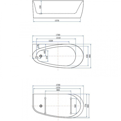 картинка Акриловая ванна Allen Brau Priority 2 170x80 2.31002.20 без гидромассажа от магазина Сантехстрой
