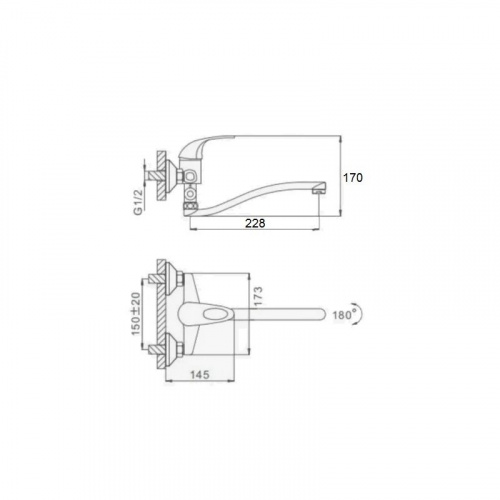 фото смеситель для ванны d-lin d140410, хром