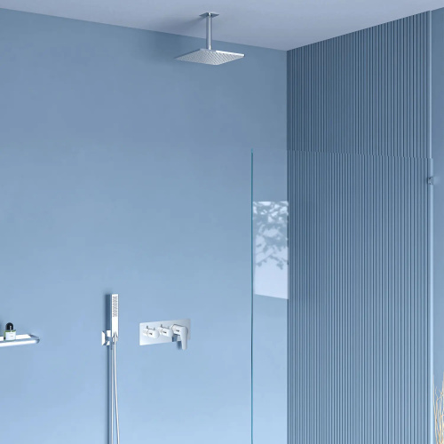 картинка Встраимаемый Euro X с душевой лейкой и головным душем, черный от магазина Сантехстрой