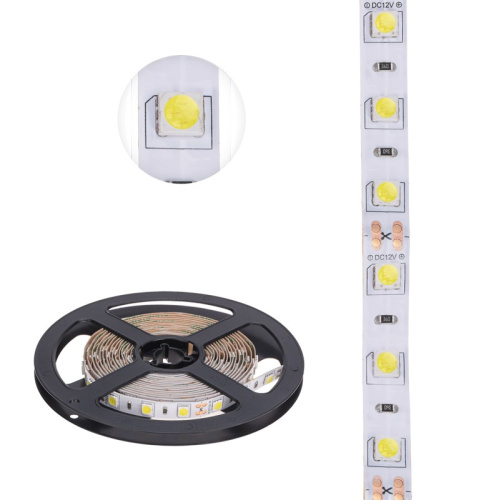 картинка Лента светодиодная 12В,  SMD5050, 14,4Вт/м,  60 LED/м,  6500К,  10мм,  3м,  для БП с клеммами,  IP20 LAMPER от магазина Сантехстрой