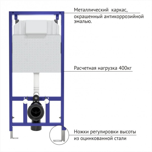 картинка Инсталляция Berges Wasserhaus Novum 040211 для унитаза с Белой клавишей смыва от магазина Сантехстрой