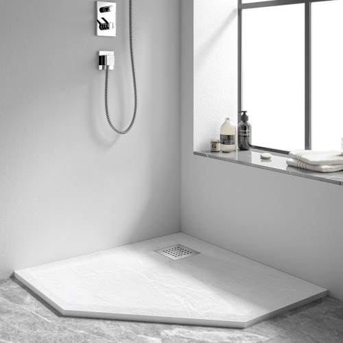картинка Поддон для душа из искусственного камня VST-4SP1010W, 1000*1000*25, белый матовый от магазина Сантехстрой