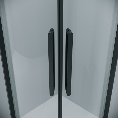 картинка Душевое ограждение Grossman Classic 301.K33.04.9090.21.00 (90х90х195) четверть круга,раздвижная,черный матовый,стекло прозрачное, 1 место от магазина Сантехстрой