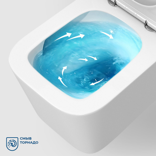картинка Унитаз подвесной безободковый с сиденьем и смывом TORNADO BelBagno ARDENTE-R BB520CH-TOR/SC от магазина Сантехстрой