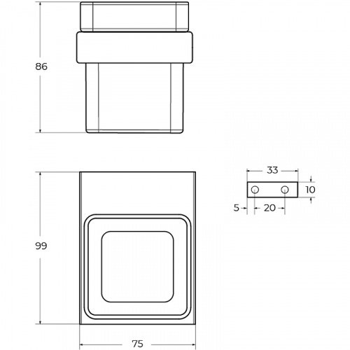 картинка Стакан для зубных щеток Cezares Slider SLIDER-TUMS-NOP Черный матовый от магазина Сантехстрой