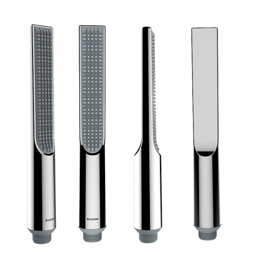 картинка BOSSINI APICE Комплект для душа с держателем с подводом воды, ручным душем Slim и шлангом 1500 мм., цвет хром от магазина Сантехстрой