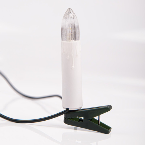 картинка Гирлянда Свечи 4м,  темно-зеленый ПВХ,  20 LED ТЕПЛЫЙ БЕЛЫЙ от магазина Сантехстрой