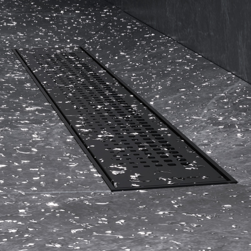 картинка W02SC-P11-050-01BM PrimeFlow Трап для душа линейный универс затвор Cut Gradient 50см цвет черн мат от магазина Сантехстрой