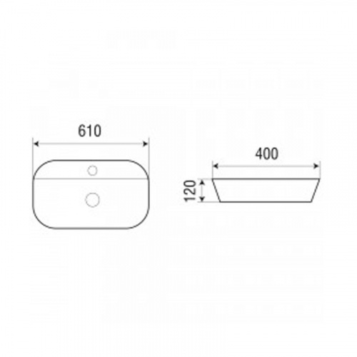 картинка Раковина Azario 610х400х120 накладная, белый (AZ-2203) от магазина Сантехстрой