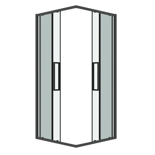 картинка Душ.ограждение 300.K33.02.8080.42.00 Cosmo (80*80*195) квадрат,раздвижн,графит сатин,стекло прозрач от магазина Сантехстрой