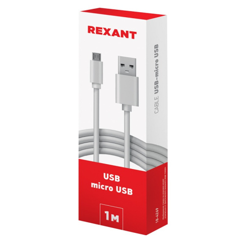 картинка Кабель USB-micro USB/PVC/white/1m/REXANT от магазина Сантехстрой