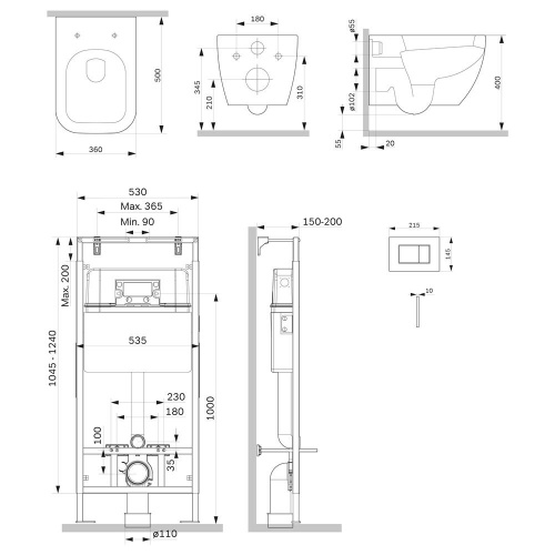 картинка IS100251.901701 Инсталляция MasterFit с клав S глянц хром с подвес унит Gem FlashClean с сид от магазина Сантехстрой