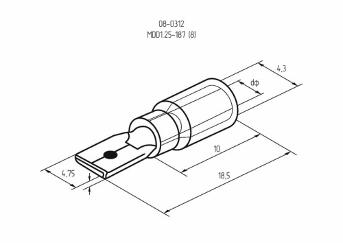 картинка Клемма плоская изолированная РПи-п 1.5-(4.8)/РПИп 1,25-5 штекер 4.8 мм 0.5-1.5 мм² красная REXANT от магазина Сантехстрой