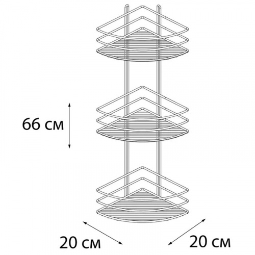 картинка Полка Fixsen угловая трехэтажная черная (FX-710B-3) от магазина Сантехстрой