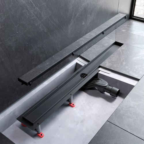картинка W01SC-U11-090-04BM MasterFlow Трап для душа линейный универс затвор Tile 90см цвет черн мат от магазина Сантехстрой