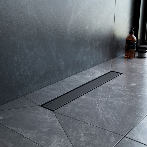 картинка W01SC-U11-050-04BM MasterFlow Трап для душа линейный универс затвор Tile 50см цвет черн мат от магазина Сантехстрой