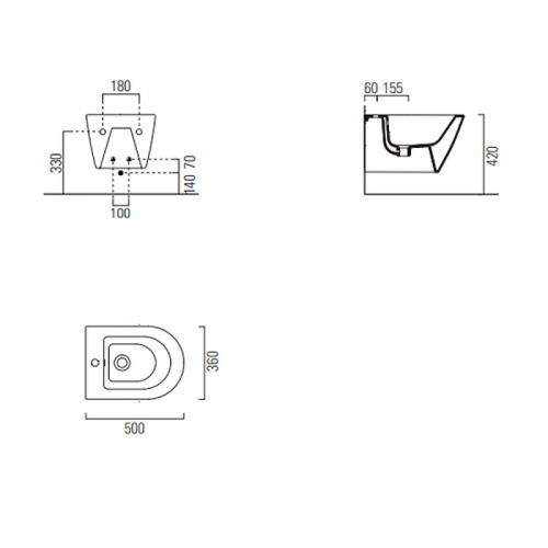 картинка Биде GSI Kube X 9464111 подвесное Белое от магазина Сантехстрой