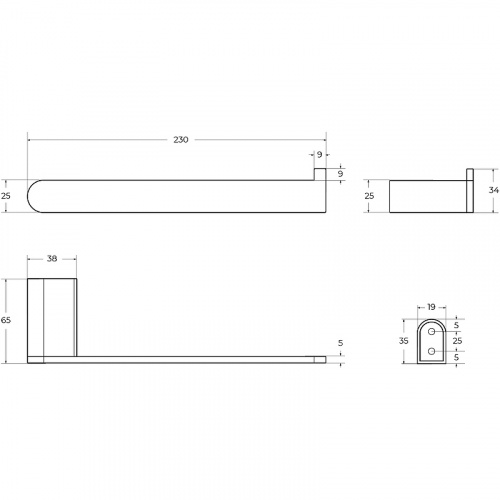 картинка Полотенцедержатель Cezares Stylus STYLUS-TH02-BORO Брашированное золото от магазина Сантехстрой