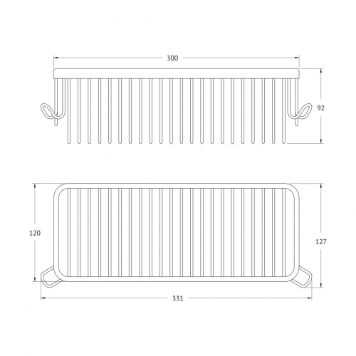 картинка Полочка-решетка с крючками 30 cm ARTWELLE 4134 от магазина Сантехстрой